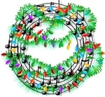 Circular Christmas Sheet Music Clipart