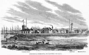 Wood engraving from 1862 showing the Williamstown Observartory. 