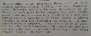 Hargreave Vic Police Gazette April 12 1934 p458