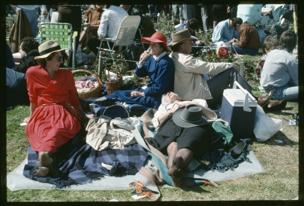 Group of revellers at Melbourne Cup
