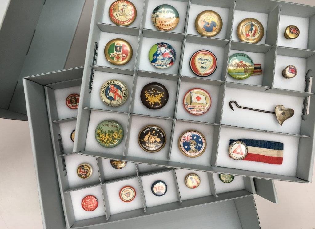 custom housing for WWI badges from White family archive