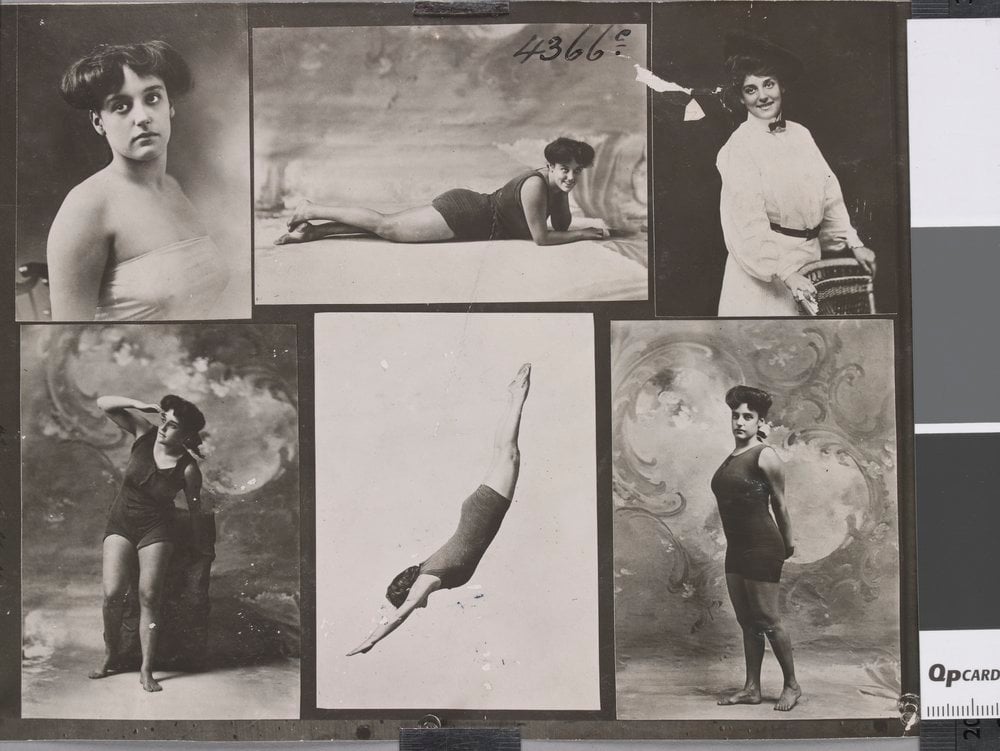 A collage of photos of Annette Kellerman