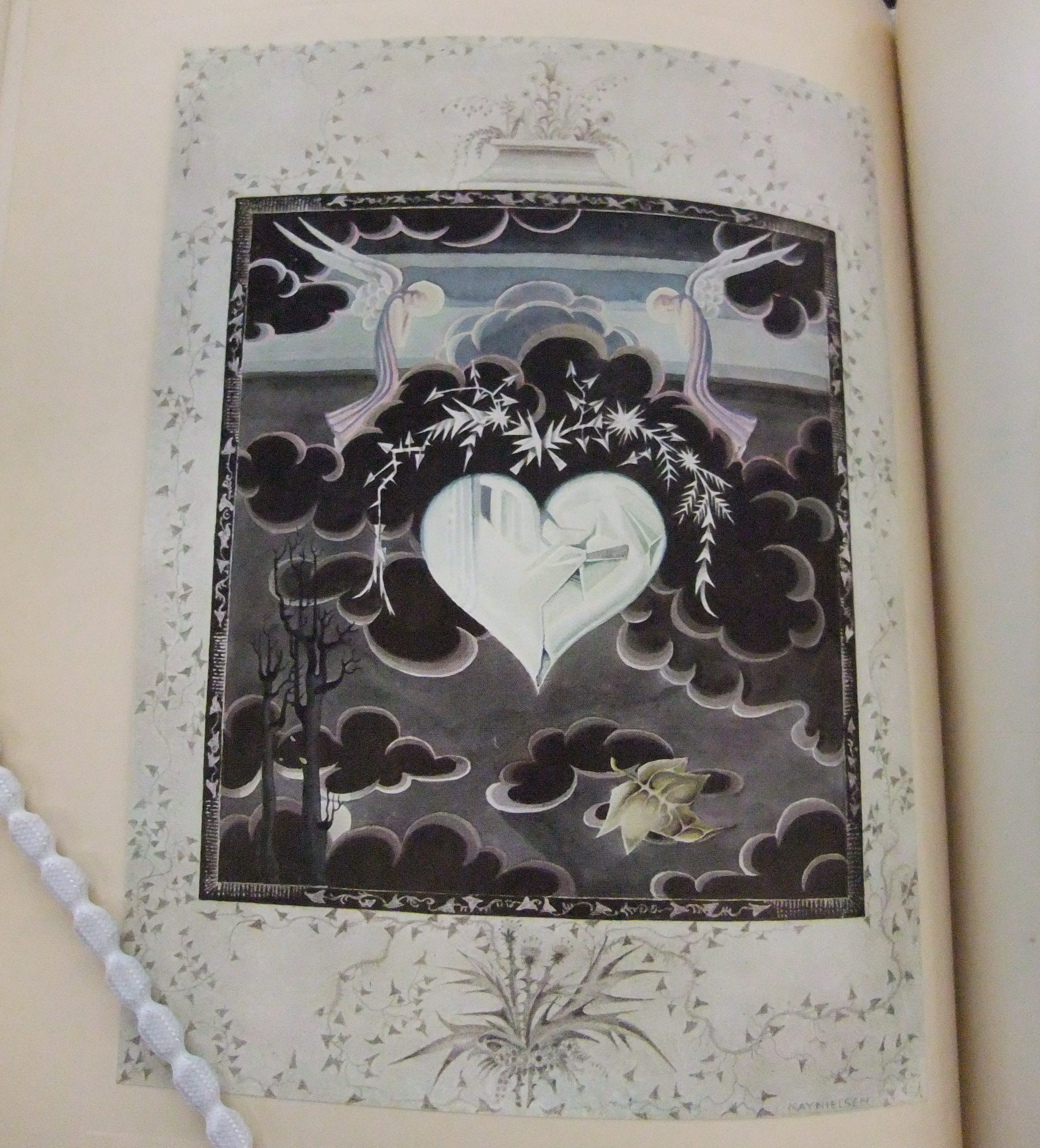open book showing illustration of Snow Queen