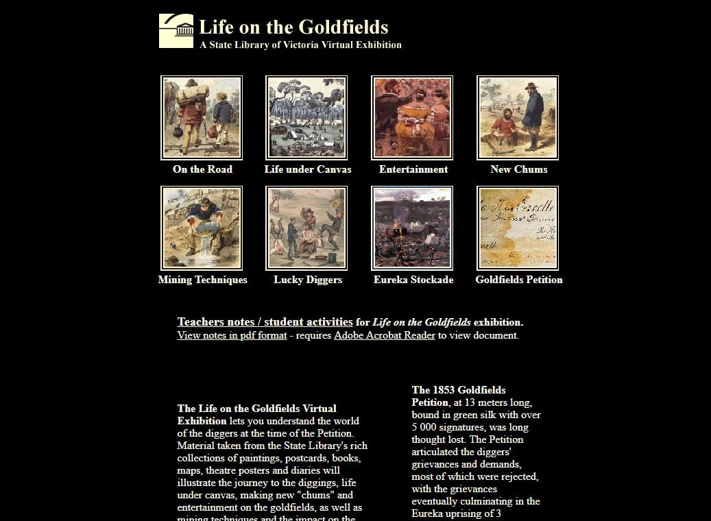 Life On Goldfields website screenshot