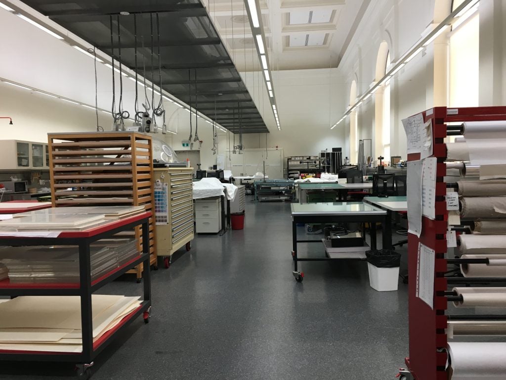View of empty conservation lab