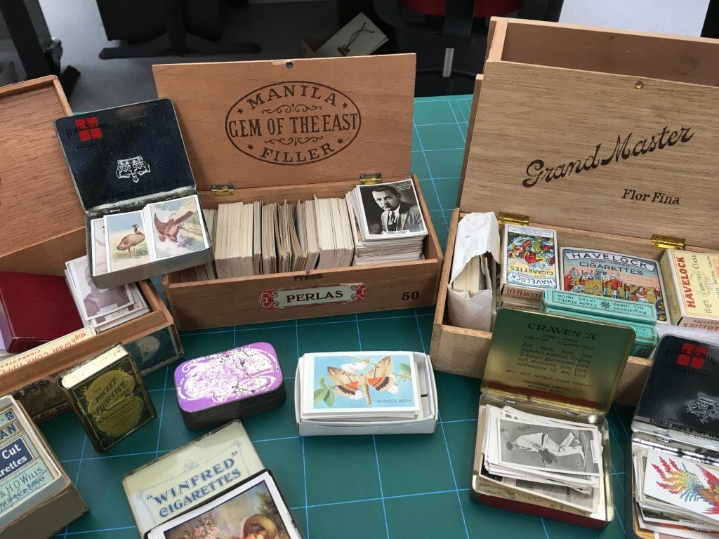 Collectible cards in boxes