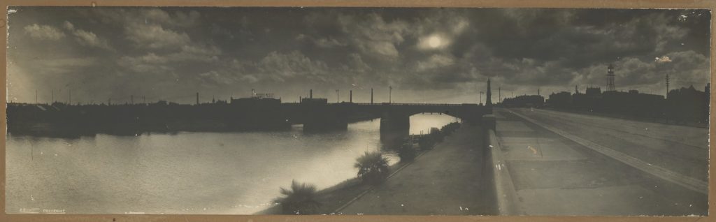 Photograph, Yarra River and Princess Bridge, on a moonlit night.