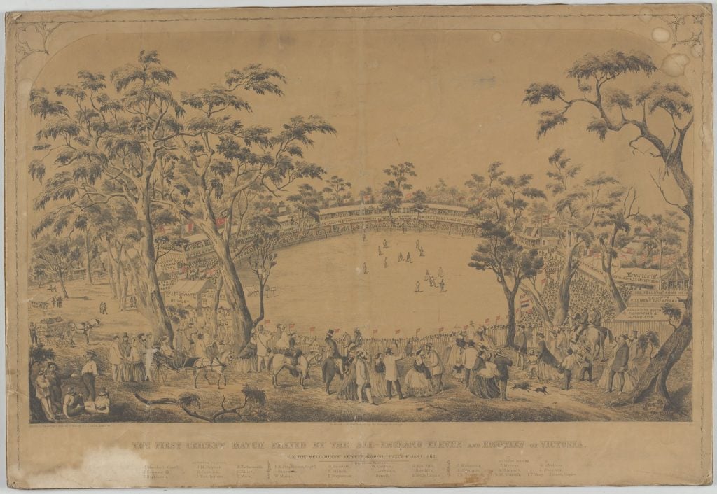 First international crciket match, All England 11 in Melbourne 1862