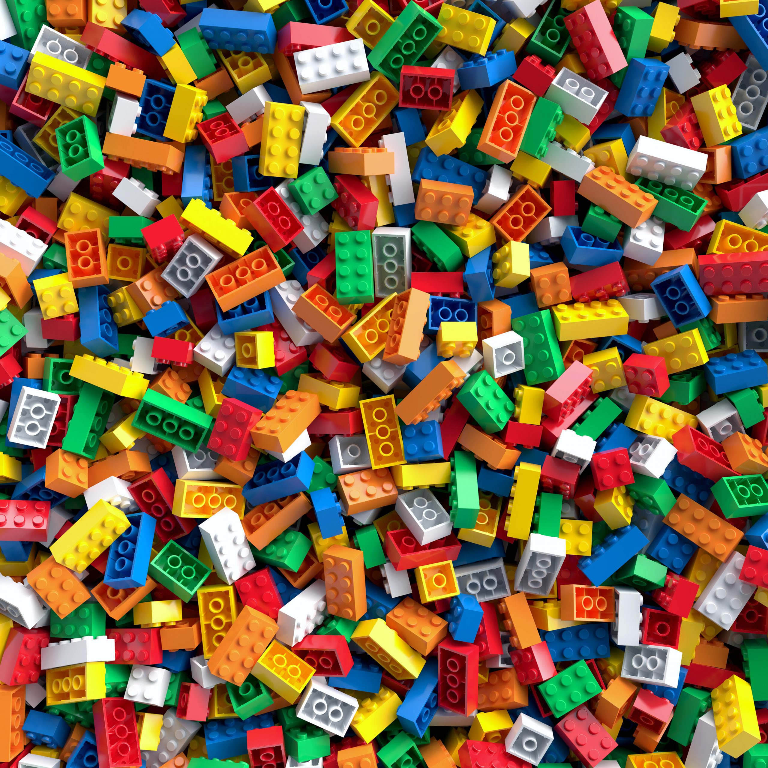 Picture of colourful lego bricks, en masse