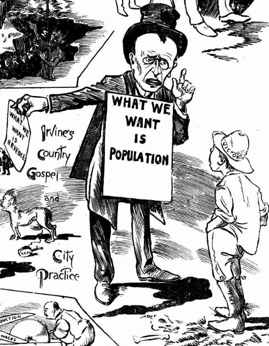 Cartoon of William Irving