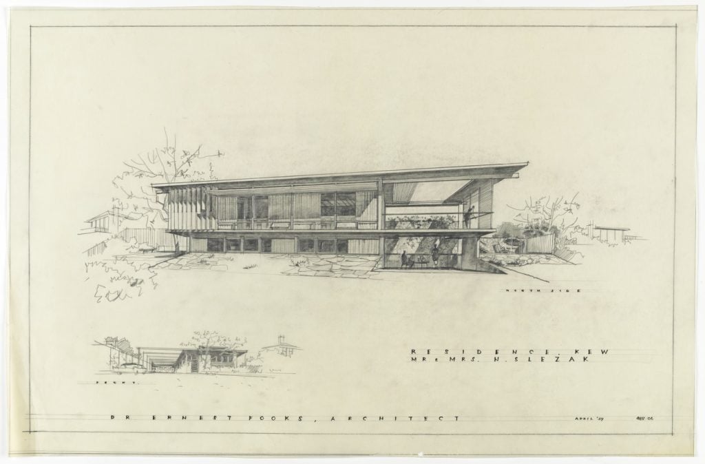 drawing of proposed house - double storey, view of the front