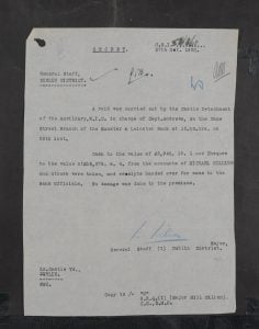 An example of a raid and Search report for Michael Collins