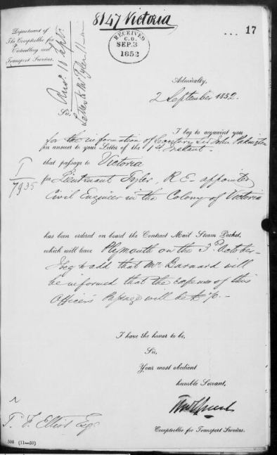 Page of text from the Australian joint copying project, letter from the Colonial Office papers.