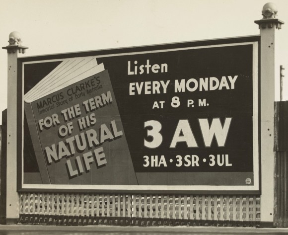 Advertisement for a radio reading of For the term of His Natural Life on 3AW