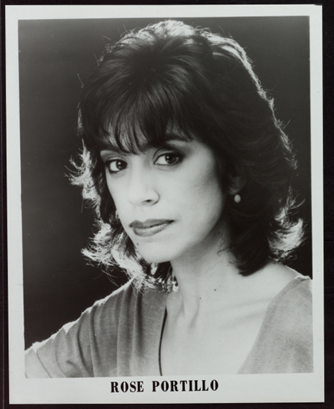 Promotional headshot of actress Rose Portillo from 1984.