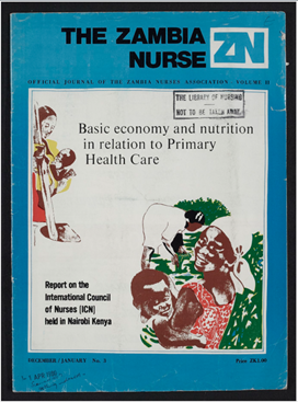 Front cover of the publication 'The Zambia Nurse'