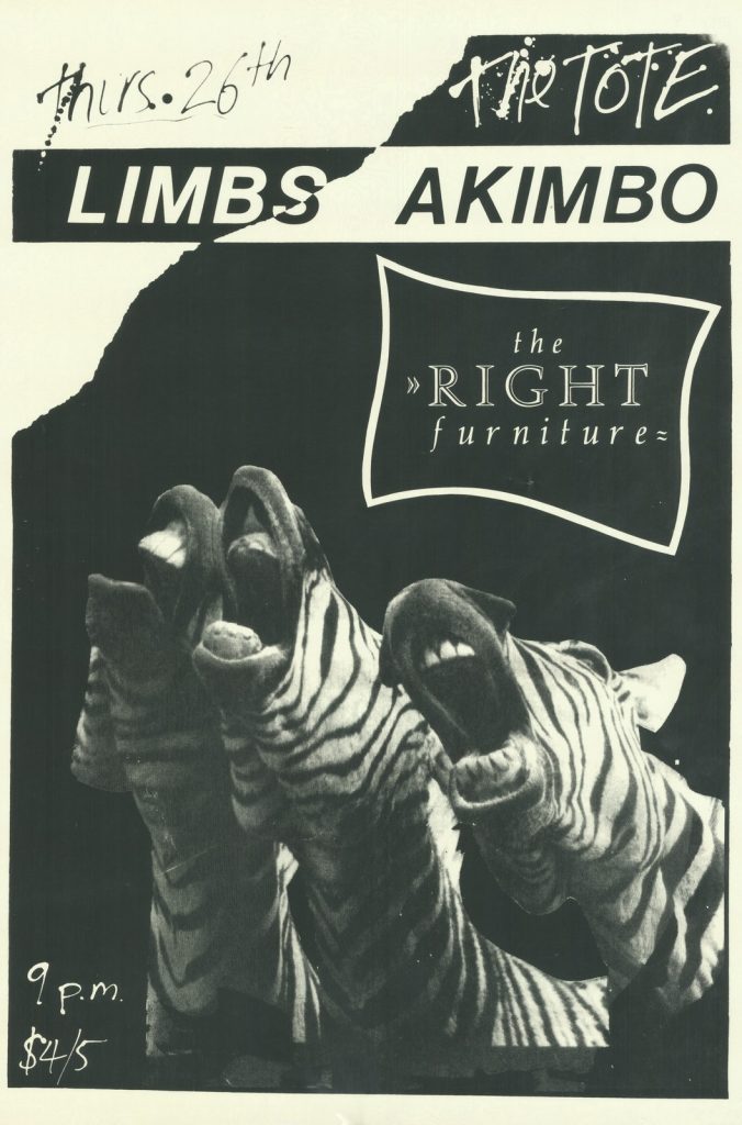Poster for Limbs Akimbo and the Right Furniture at the Tote.