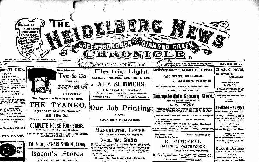 Screenshot of black and white newspaper front page.