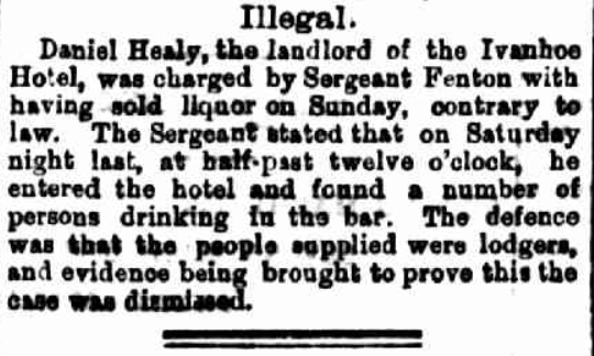 Fine notice from The Herald for Sunday trading, 1874.