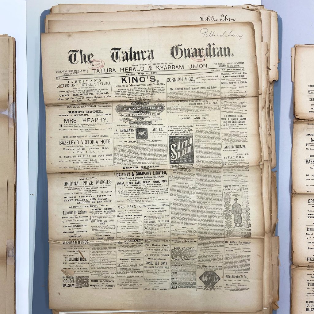 Examples of newspapers in various conditions
