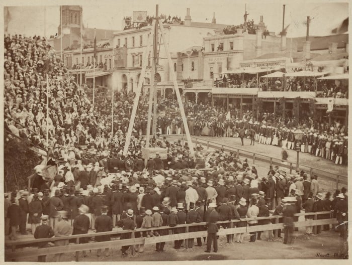 Prince Alfred laying the foundation stone for the Melbourne Town Hall