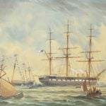 Prince Alfred's ship Galatea in Hobson's Bay