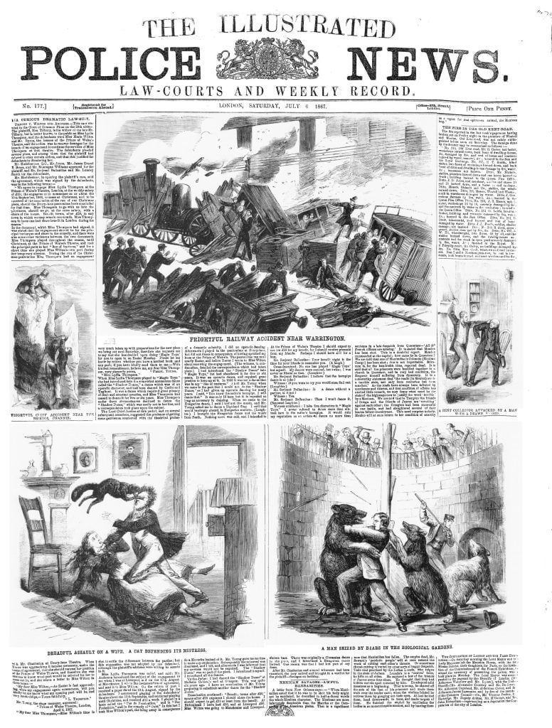 Screenshot of front page of Illustrated Police News.