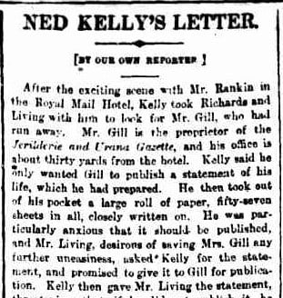 Article from The Melbourne Age February 1879, page 3.