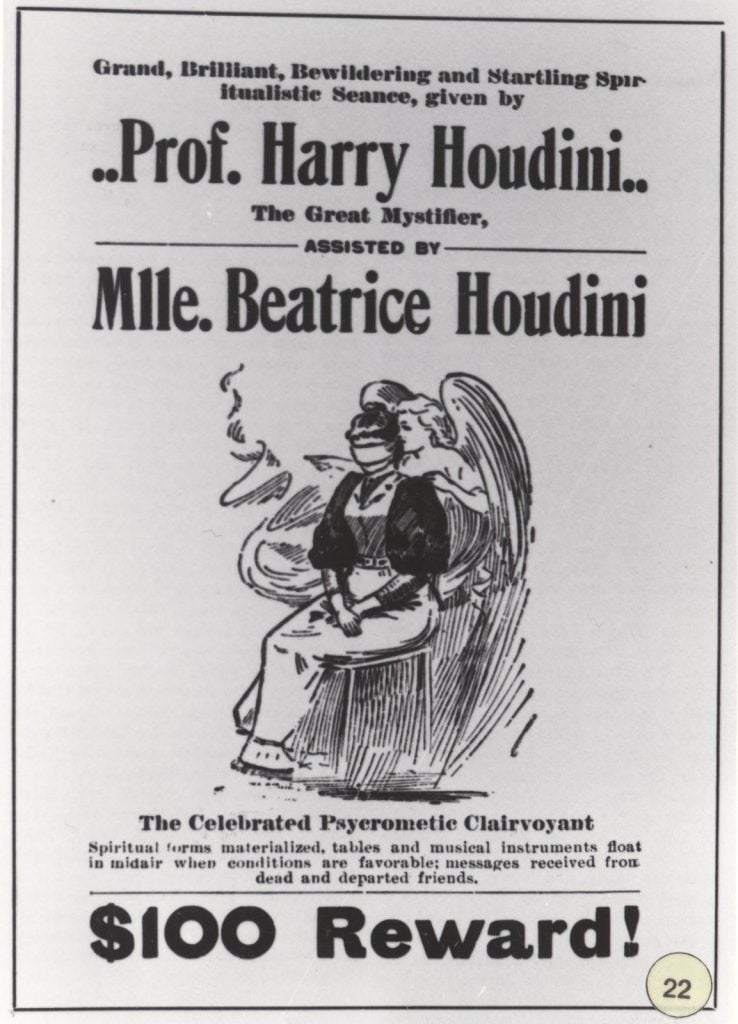 Poster for an early Houdini show featuring Prof Harry Houdini and Mlle. Beatrice Houdini circa 1895