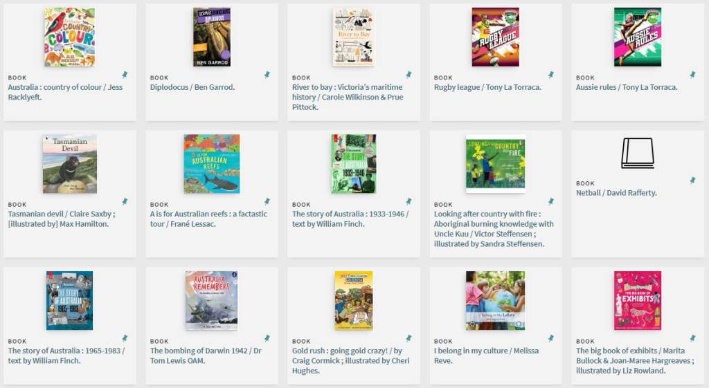 A screenshot of the Junior non-fiction collection webpage.