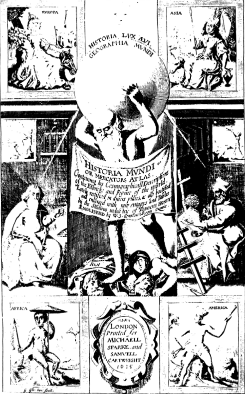 Black and white illustration of old man carrying the world