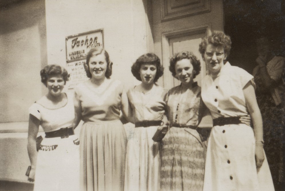 Group of women outside factory