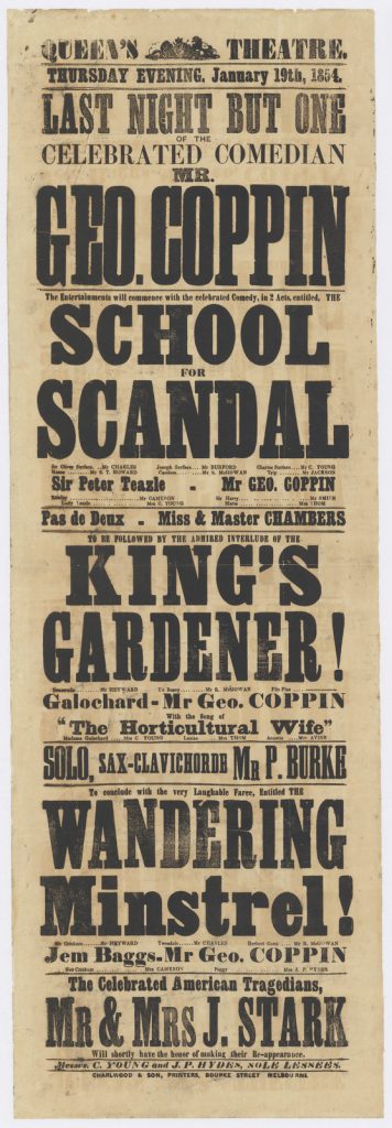 playbill for production listing plays and performers