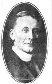 Newsprint portrait image of a Reverend in a cassock and collar.