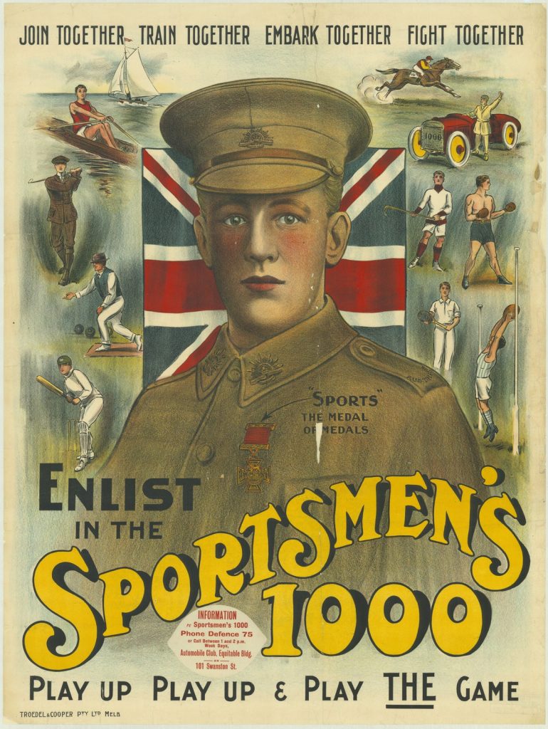 Recruitment poster featuring different sports