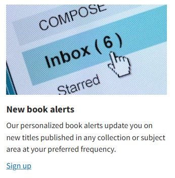 Screen capture of the New book alerts tile on the Oxford Academic account options page.