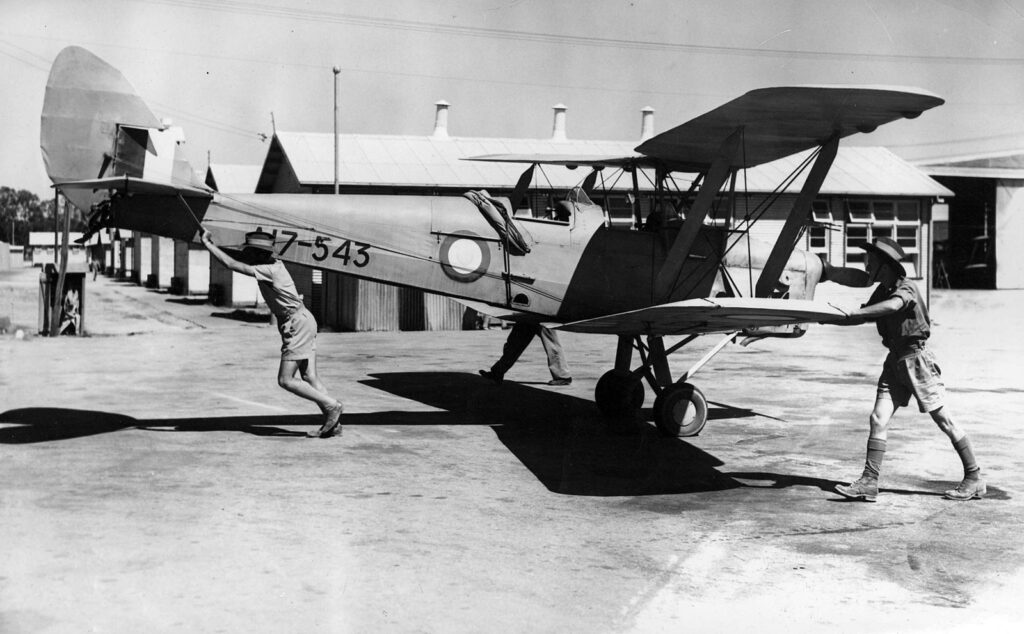 Rolling a Tiger Moth at E.F.T. school