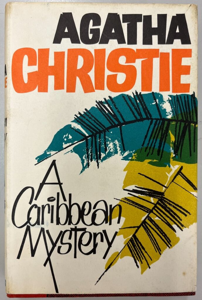 cover of A Caribbean Mystery- white background with two palm leaves