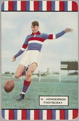 Football card with Footscray player